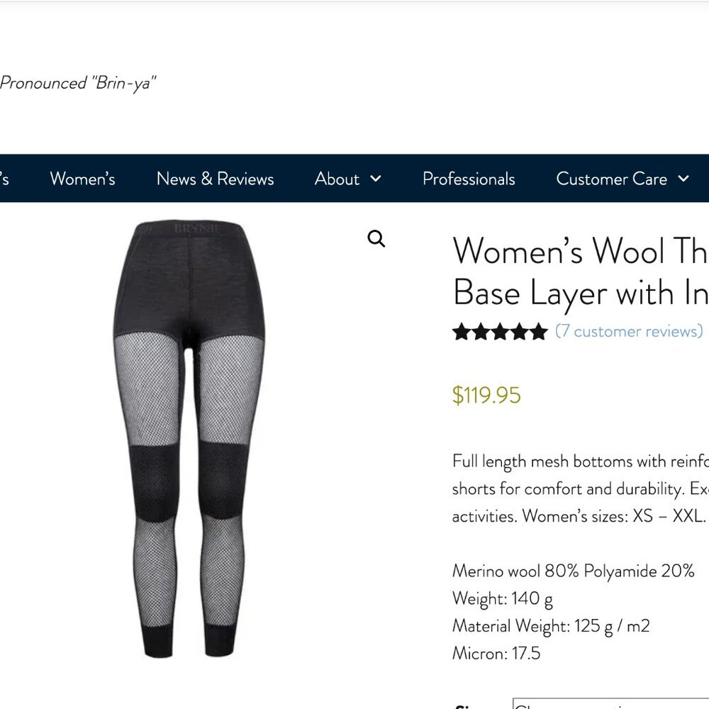 Brynje Women’s Wool Thermo Longs Base Layer with Inlay and Top, Matching Set